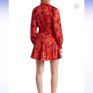 Alice + Olivia Janis Floral Long Sleeve Godet Dress